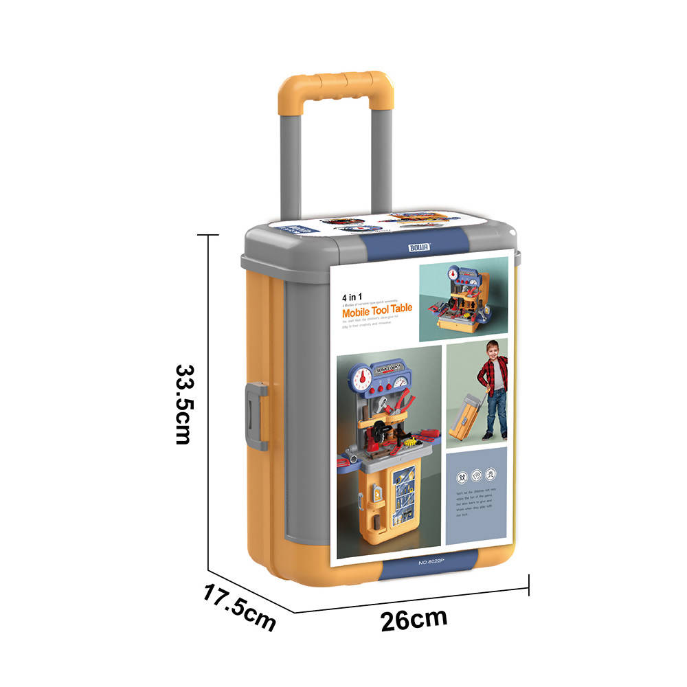 Bowa Mobile Tool Table Pretend Play Suitcase Trolley Case