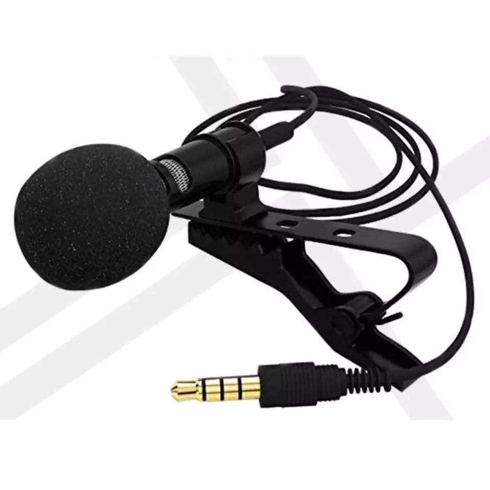 Portable Clip-on Lapel Lavalier Microphone 3.5mm Jack Hands-free Mini Wired Condenser Microphone