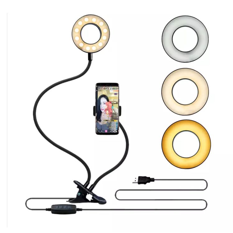 Universal Selfie Ring Light with Flexible Mobile Holder