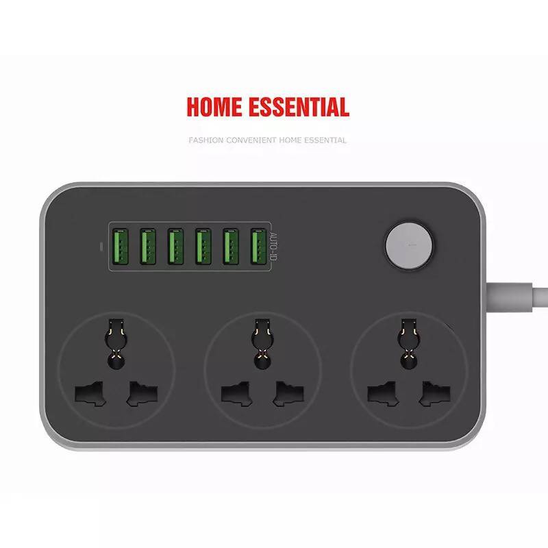 3 Outlets 6 USB Ports USB Power Strip Smart Home Socket