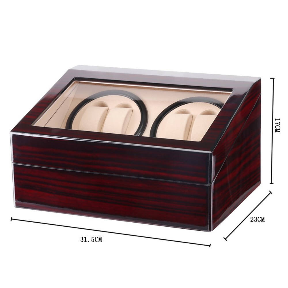 Watch Winder For 4 Watches And 6 Accessories WB-01 | watch storage | box | jewelry box | timepiece storage | luxury accessories | organizational products | elegant design | secure lock | Halabh.com