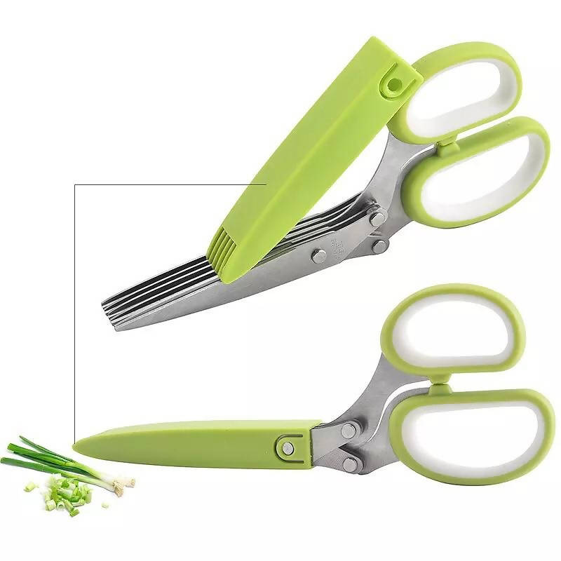 Kitchen Scissors Stainless Steel Minced Scallion Shredded Herb Rosemary Chopped Cutter Tool Cut green onion vegetables