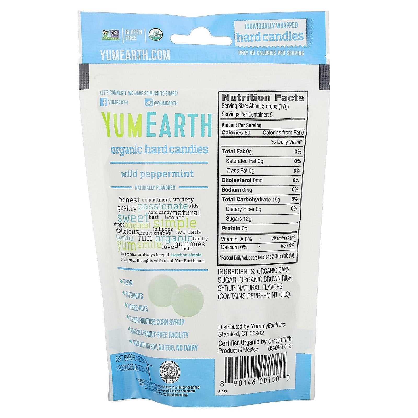 Yummy Earth Organic Candy Drops Wild Peppermint