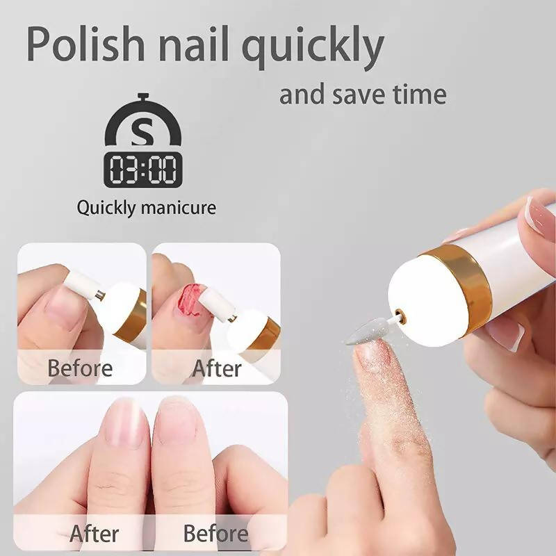 Electric Nail Grinder Nail Polishing Machine With Light Portable Mini Electric Manicure Art Pen Tools With Box For Gel Removing