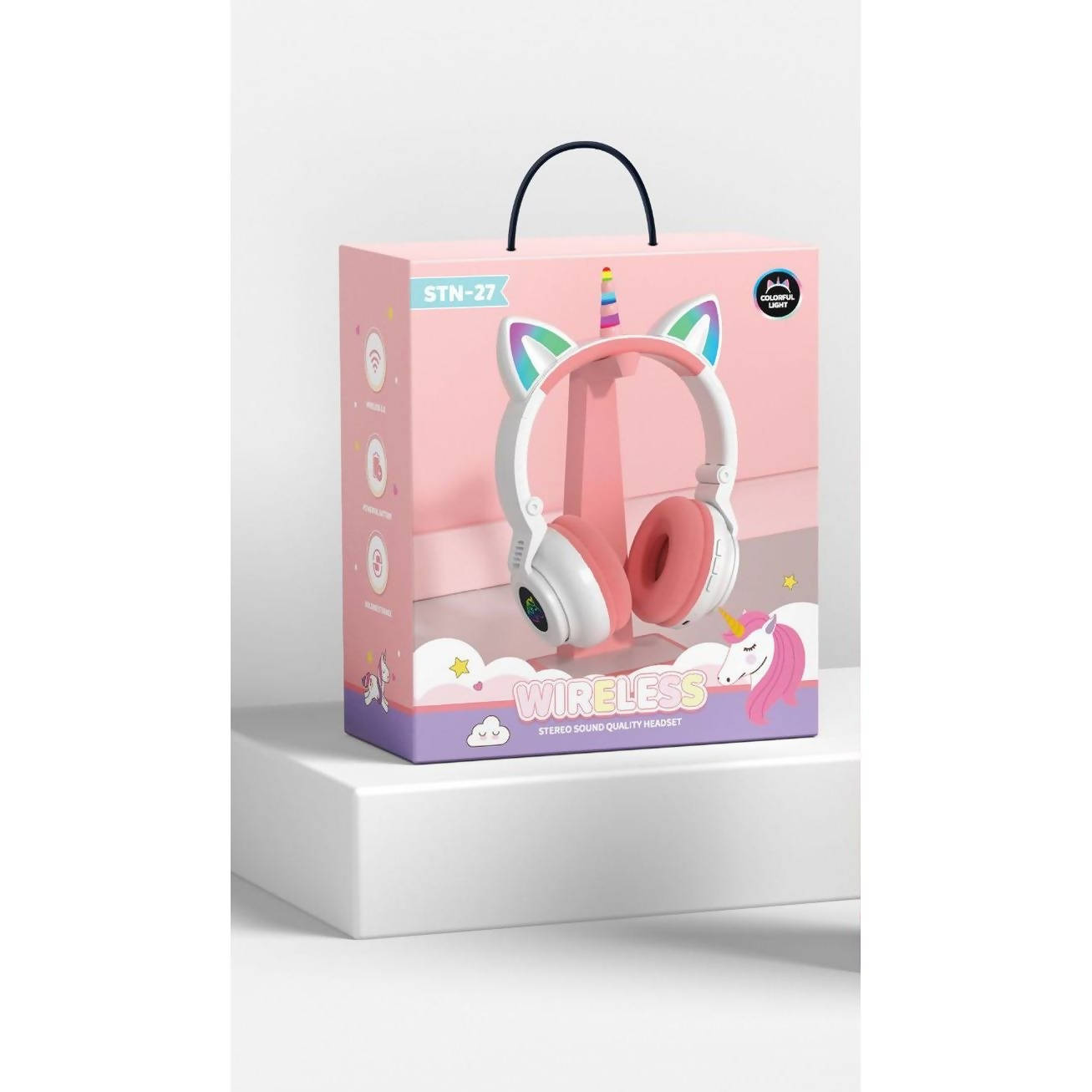 Unicorn Headset Wireless Headphone With Microphone White