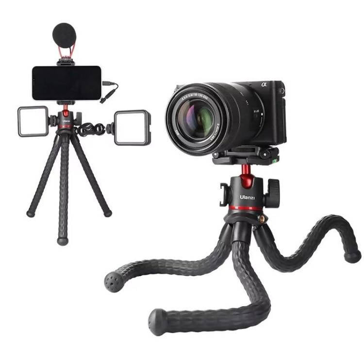 ULANZI MT-33 Flexible Mini Octopus Tripod Cold Shoe Mount Ball Head QR Plate Max. 2KG for Smartphone Camera Live Streaming Vlog