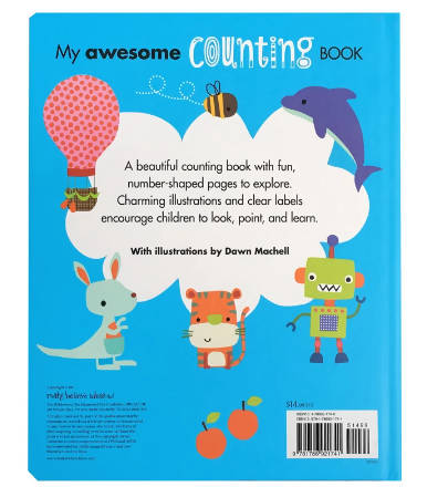 My Awesome Counting Book English Board Books Baby Kids Math Learning Educational Book With Number Shaped Pages