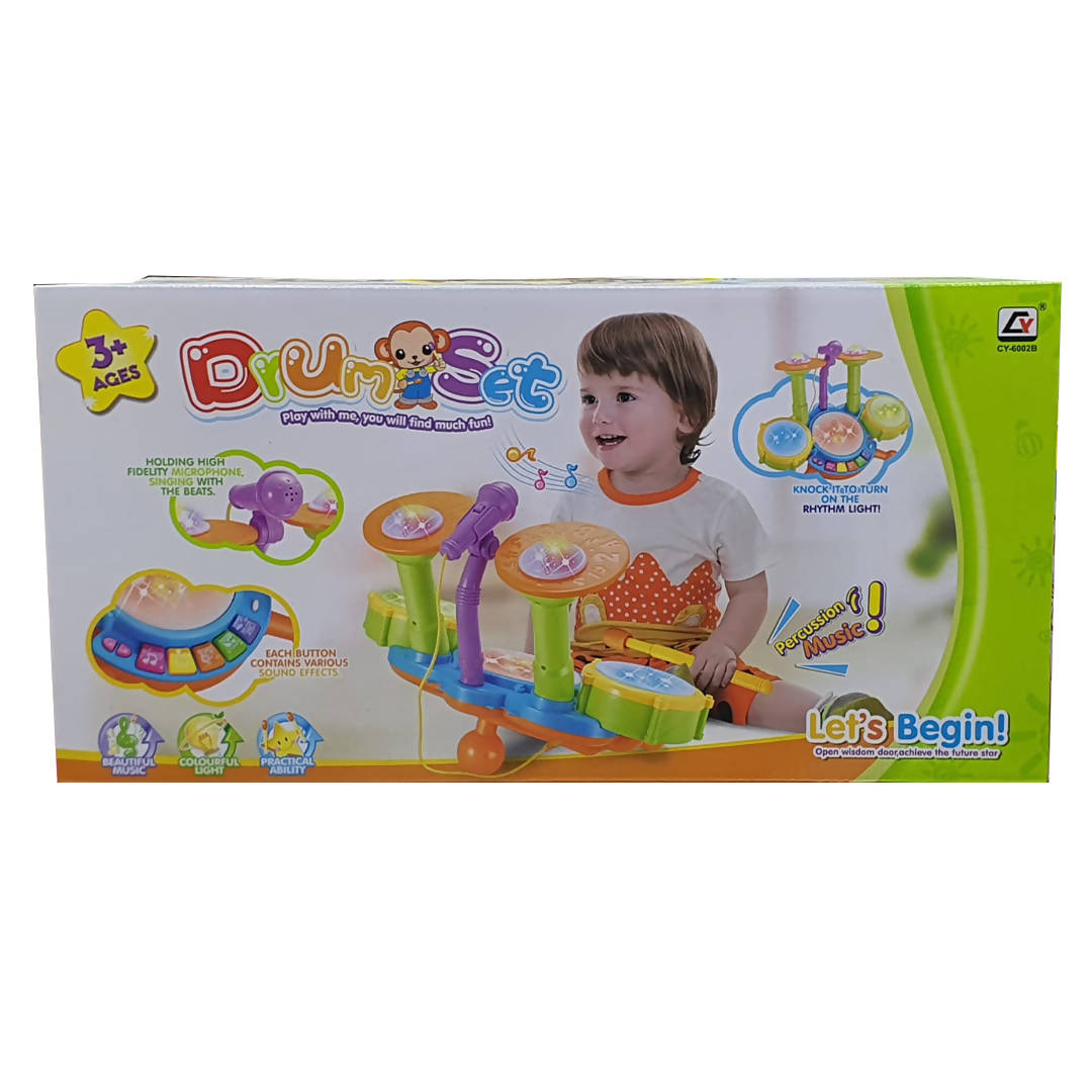 Kids Drum Set with Sing-along Microphone Toddlers Toys Great Gift For Baby