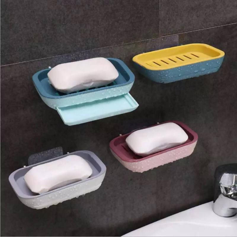 Self-Adhesive Soap Holder Dish Bathroom Shower Storage Plate Wall