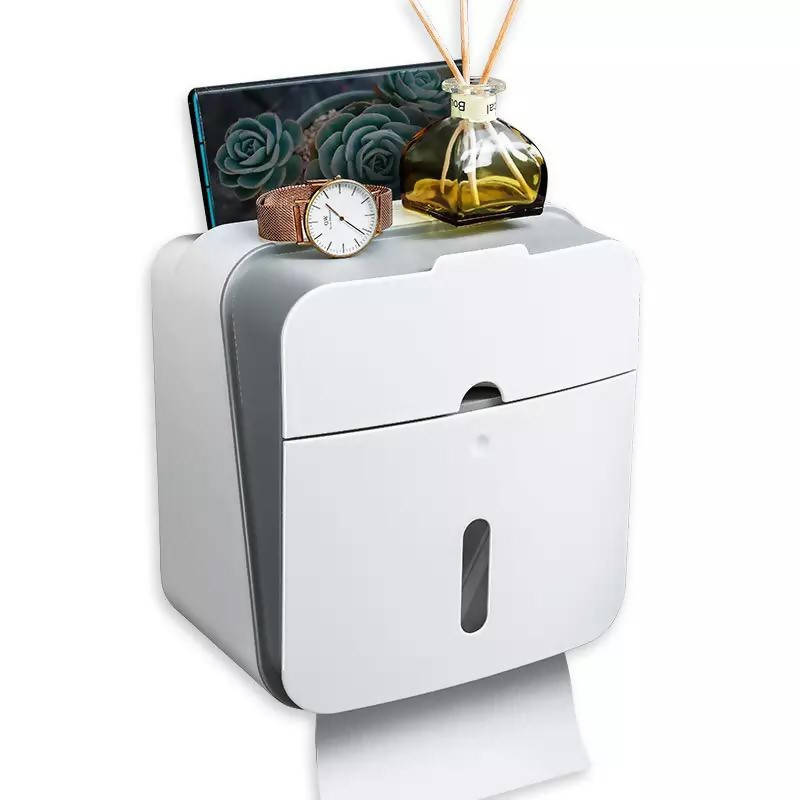 Toilet Double-layer Non-perforated Tissue Box Wall-mounted Toilet Storage Rack