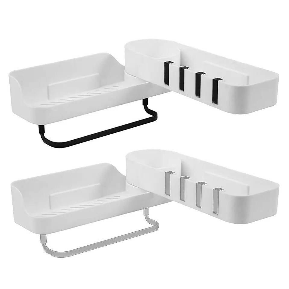 Self-adhesive Kitchen Bathroom Organizer Holder Shower Shelf Basket Bath Corner Storage Rack Holder Organizer