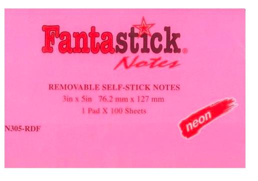 Fantastick sticky Notes Fluorescent RDF