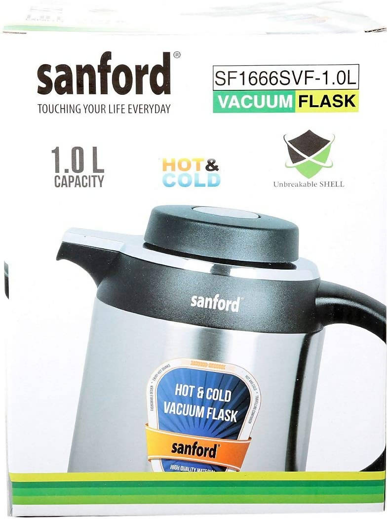 Sanford 1.0 Liter Vacuum Flask Black & Silver